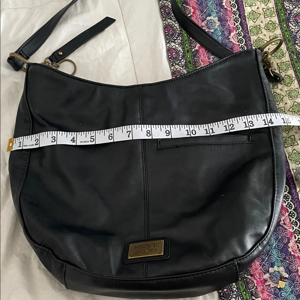 FRYE AND CO. Black Leather Hobo Bag with Front Pocket